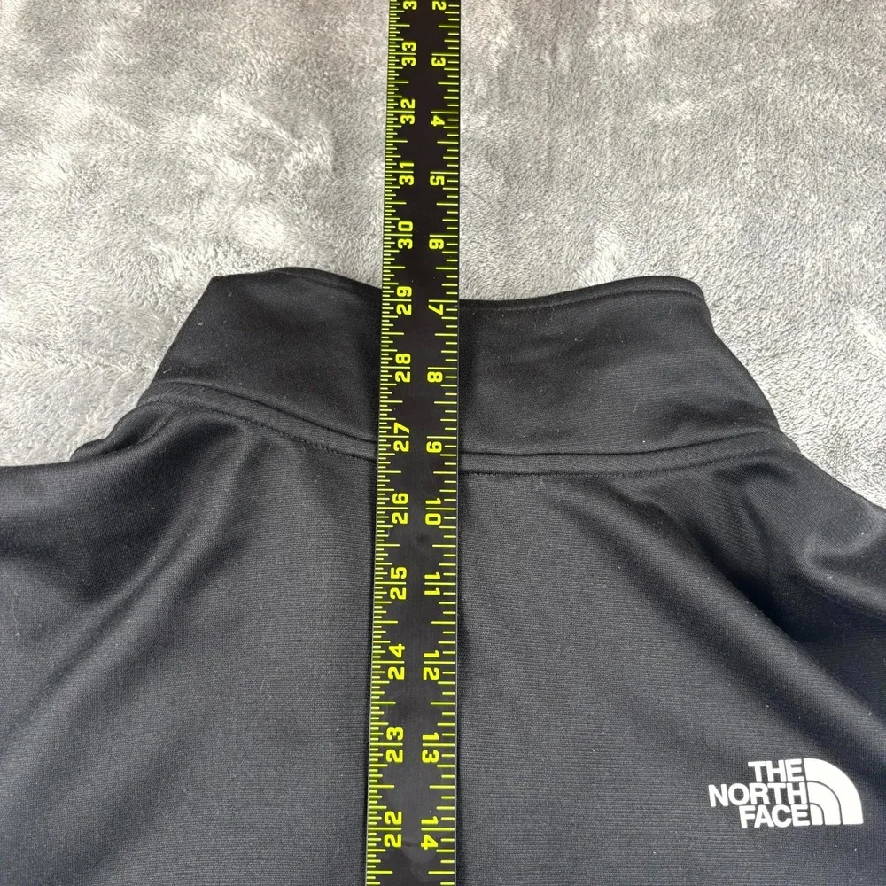 The North Face Jacket Mens Large Blue Black Logo Mock Neck Quarter Zip Hiking